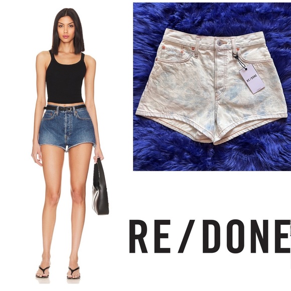 New! RE/DONE 70s High Rise Denim Shorts - Picture 1 of 8